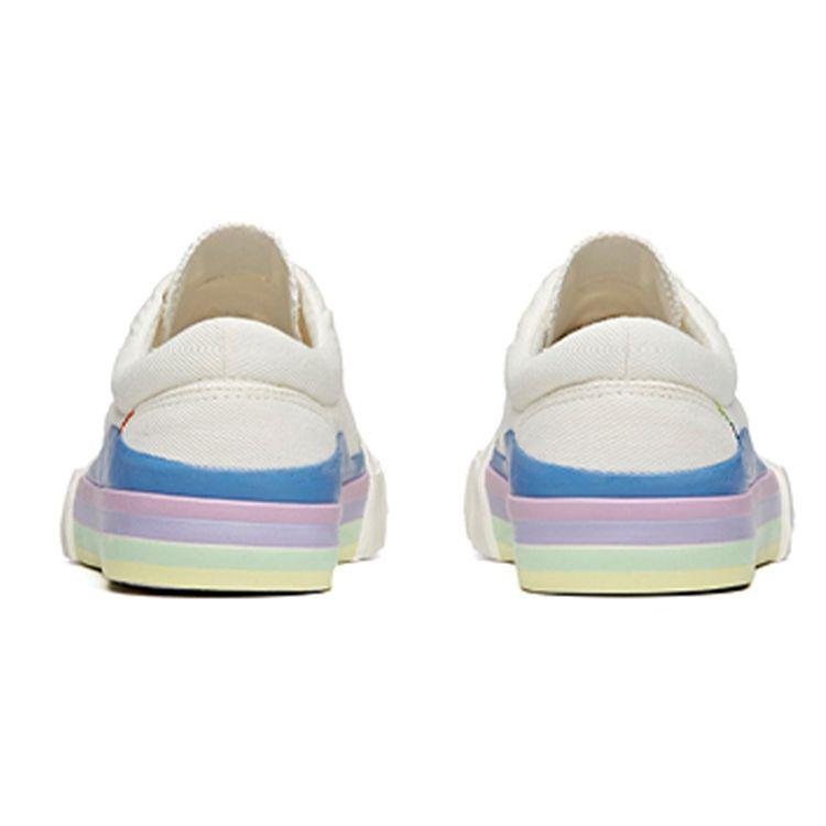 Anta Lifestyle Series Non-Slip Wear-Resistant Low-Top Canvas Shoes Women Sneakers White Blue Purple 122028608-2