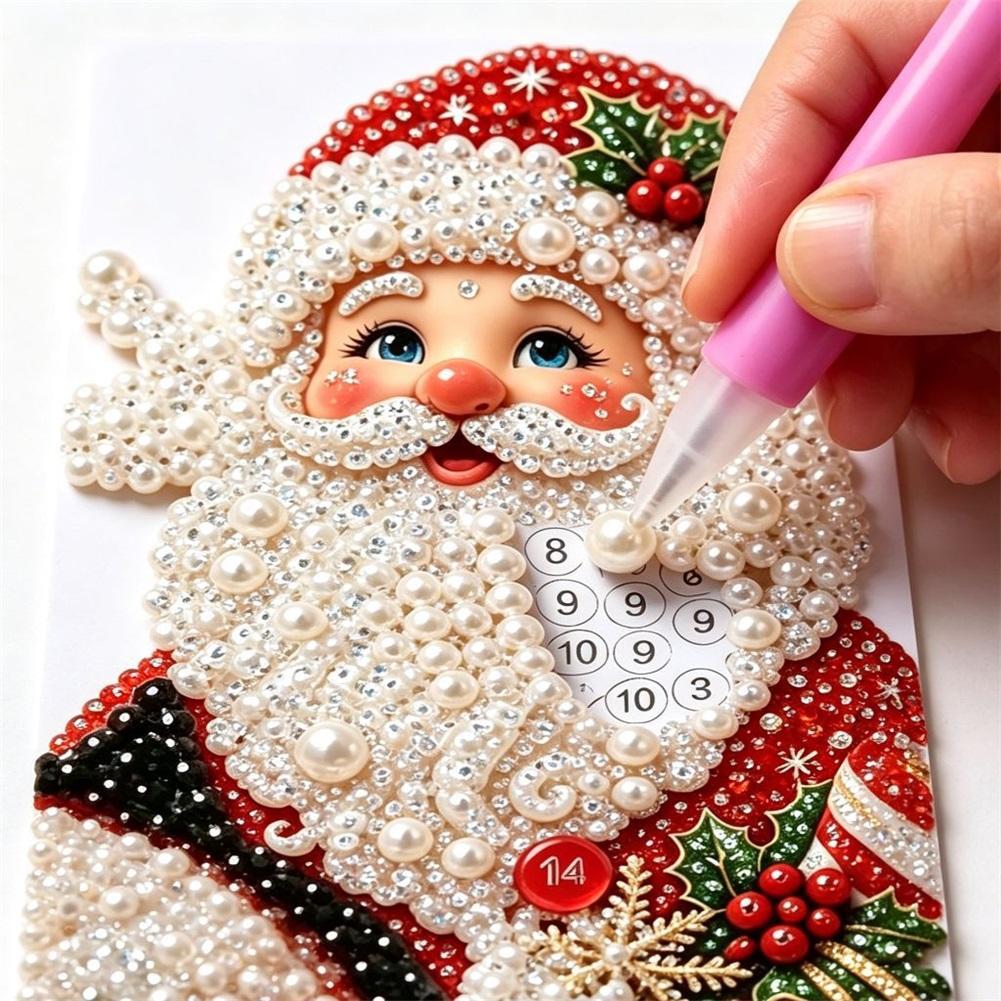 DIY Pearl Craft Kit Christmas Cottage Diamond Painting Set Wooden Pearl Art Christmas Tree Ornaments For Home Decoration Gifts