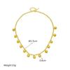 Collana con Ciondolo in Acciaio Titanio e Perla Dorata: Catena da clavicola da donna elegante, resistente al colore, di lusso leggero