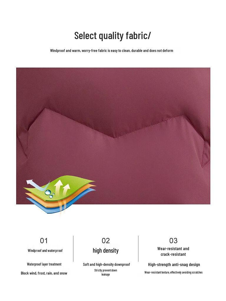 Women's Mid-Length Winter Duck Down Jacket with Fur Collar