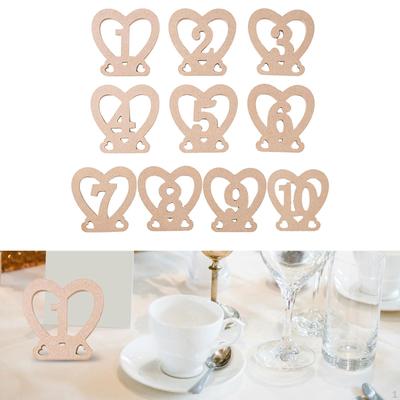 10 Piezas Números de Mesa de Madera Letrero de Boda con Soporte Base Asiento Soporte de Exhibición para
