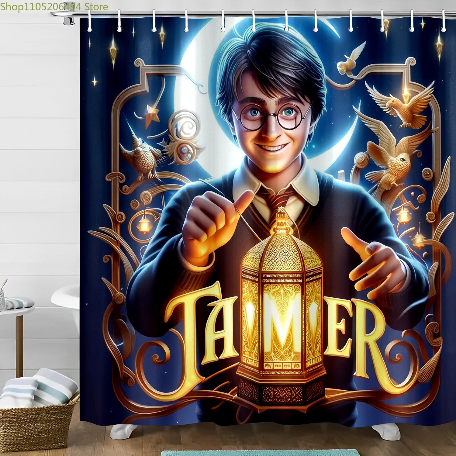 

Fabric Shower Curtain Set Featuring a Romantic Design of a with a Lantern And Moon, Perfect for Valentine S Day Bathroom Decor 90x180cm