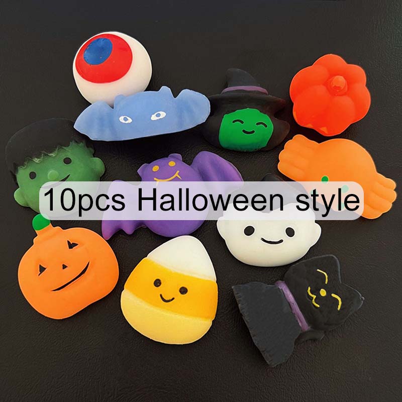 10pcs Soft Elastic Stress Relieving Toys Mini Animals Cute Cartoon TPR Kids Party Favors Children Halloween Birthday Gifts TMZ