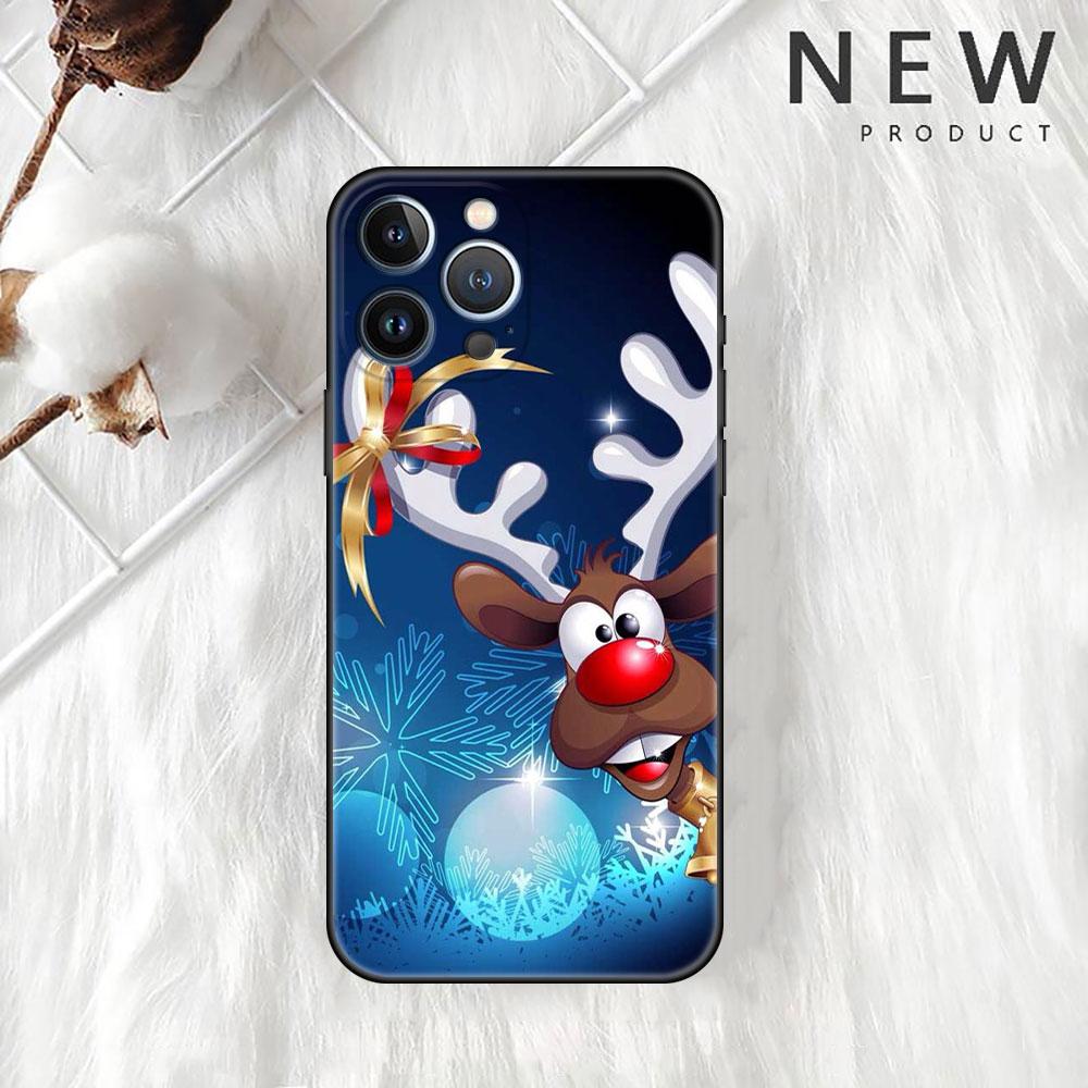 Frohe Weihnachten Telefon Fall Für iPhone 11 13 Pro Max 12 Mini 7 8 Plus SE 2020 X XS 6 6S 5 5S Luxus Funda Silikon Zurück Abdeckung Sac