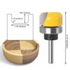 6/6.35/8 Shank Bowl & Tray Router Bit 1-1/8" Diameter Concave Round Nose Milling Cutter Woodworking Corner Rounding Router Bit