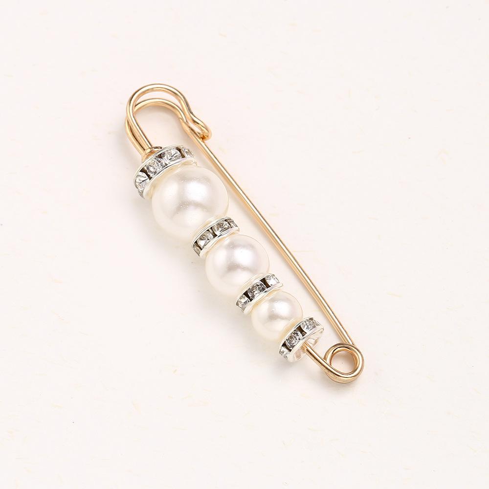 1PC elegancka imitacja perły kobiety biżuteria akcesoria broszki ozdoba odzieżowa Rhinestone