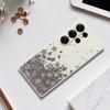 For Samsung Galaxy S25 Ultra Case Grey Flowers Pattern Printing Straight Edge TPU Phone Back Cover