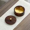 New Chinese-style Solid Wood Ashtray Stainless Steel Inner Liner with Wood Lid High-End Decoration for Home Office Living Room