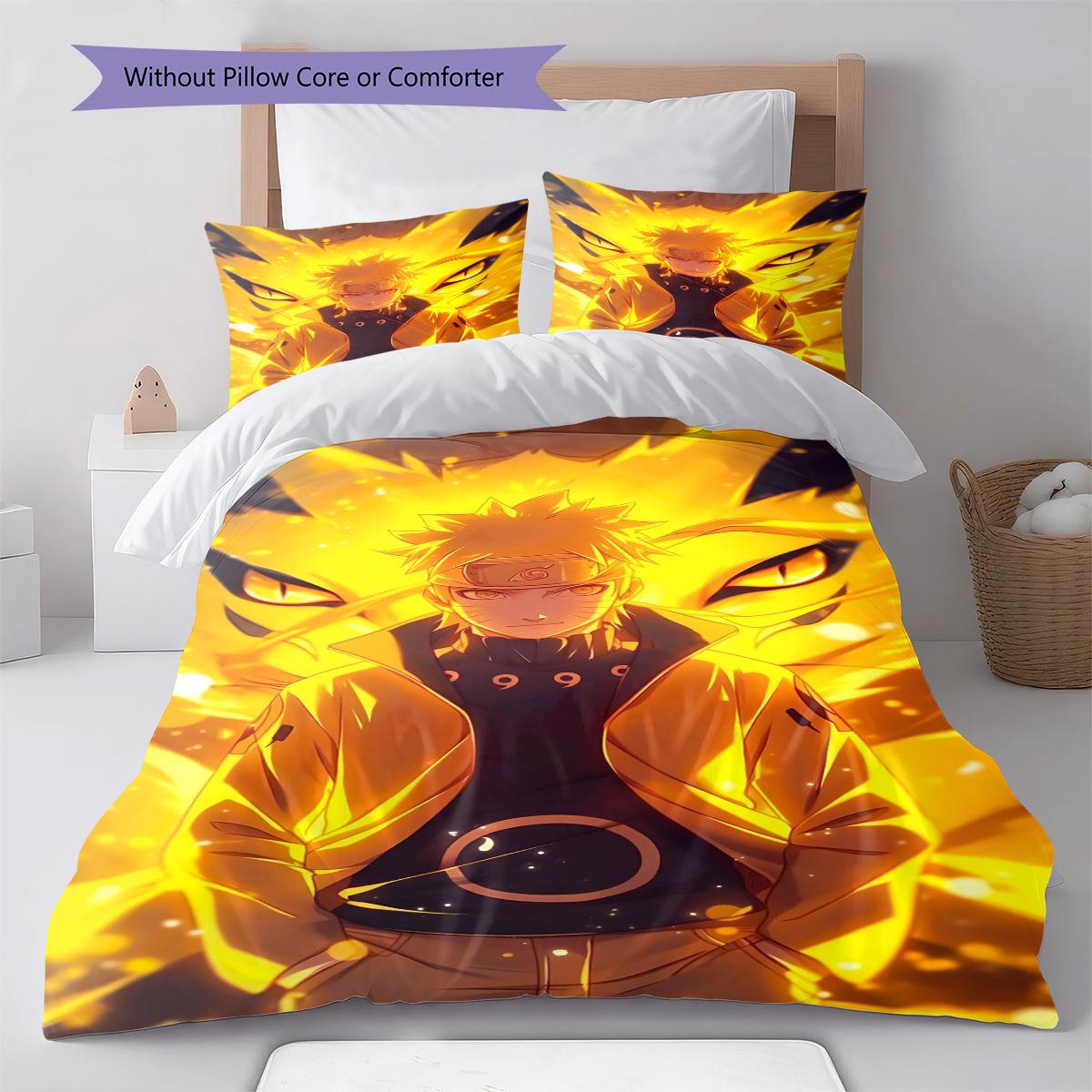 

Naruto Action Cool Pose Bedding Set Anime Duvet Cover Polyester Soft Bed Linen Set -QJY 135x200cm