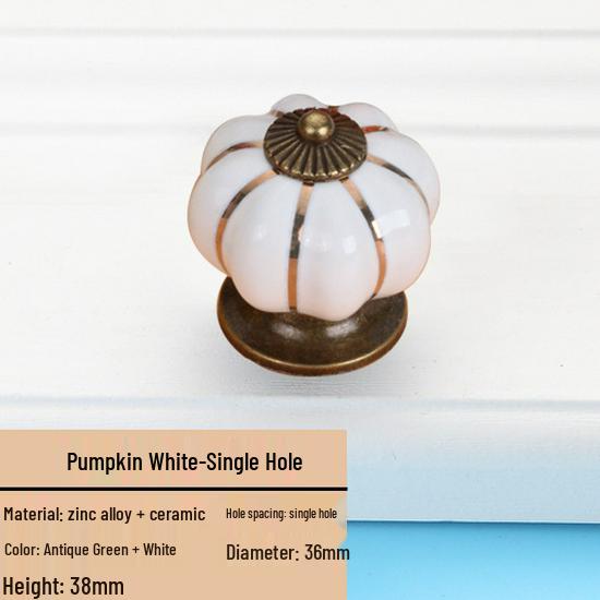 Colorful Ceramic Pumpkin Cartoon Knob for Children's Cabinet or Drawer Handles.