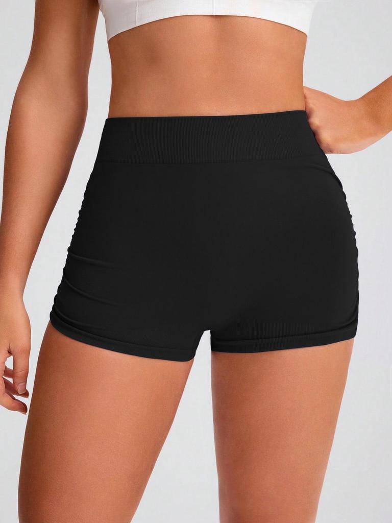 Women's High-Waist Seamless Yoga Shorts: Quick-Dry, Moisture-Wicking, Elastic Fitness & Running Shorts