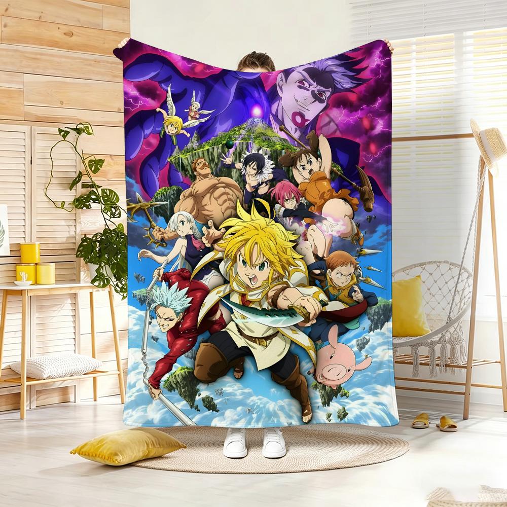 Magic Fantasy Anime TThe Seven Deadly Sins Throw Lightweight g Flannel Blanket Soft Skinfriendly for Summer Cooling