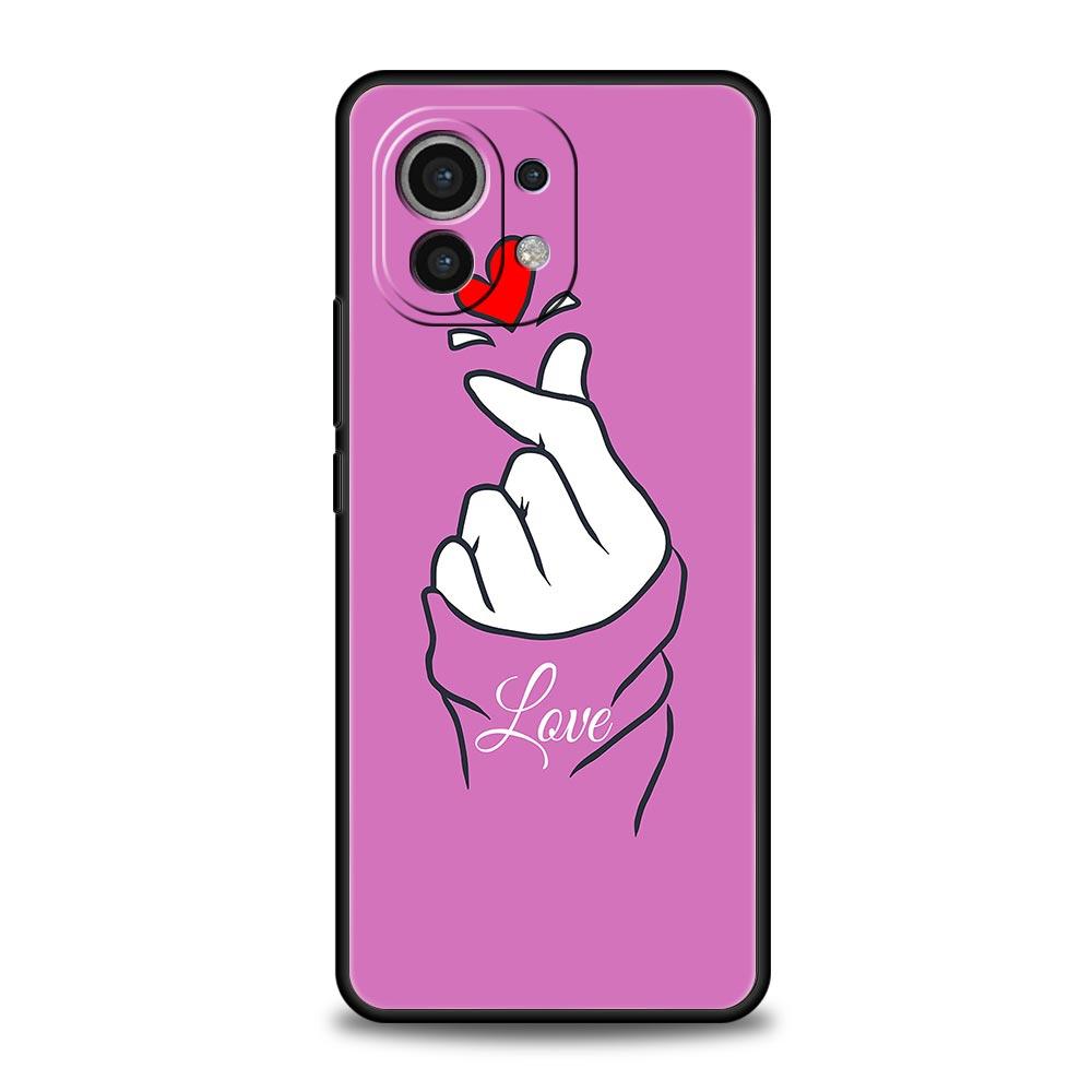 Phone Case Cover for Xiaomi Mi 17 15 14 13 12 11 Ultra 15T 14T 13T 12T 11T Pro Lite 5G Soft TPU Capas Black White Love Kpop Bags