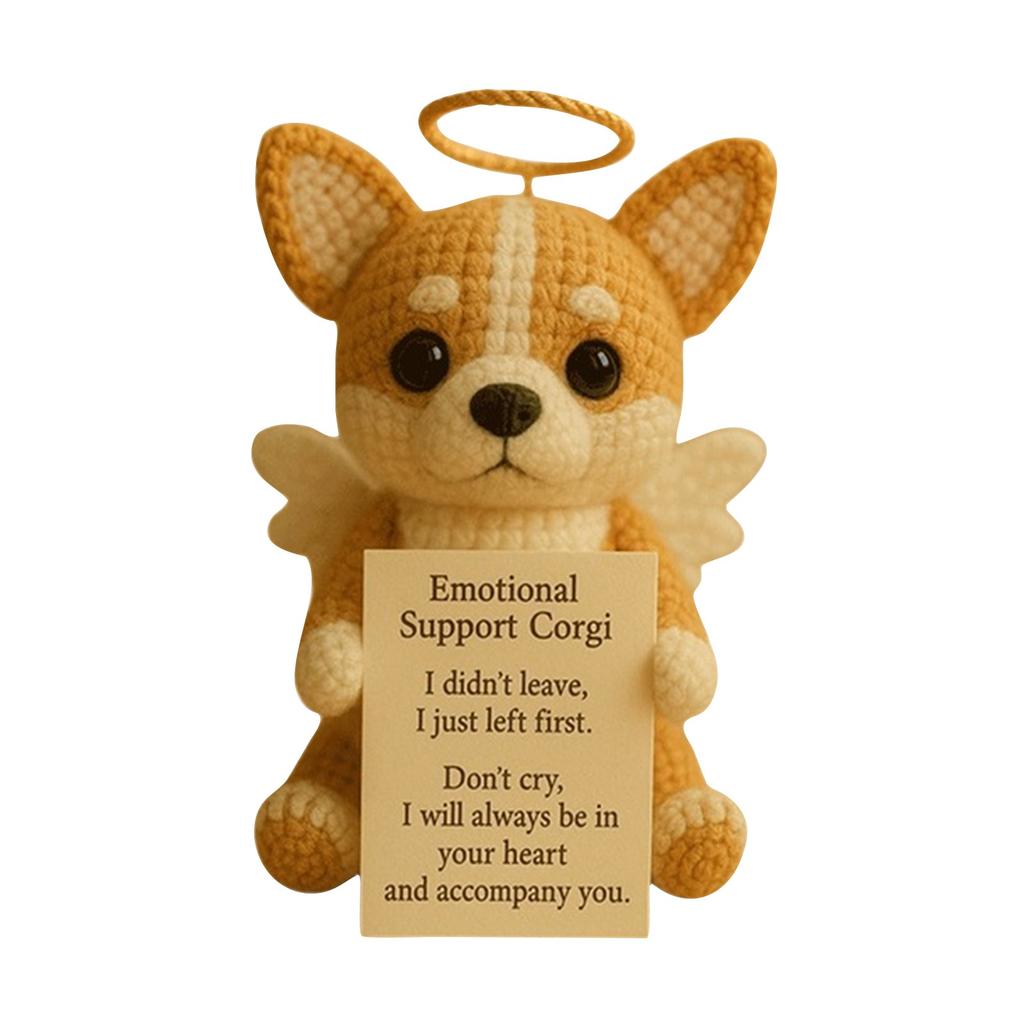 Hand Knitted Dog Diy Cute Wool Doll, Hand Knitted Puppy Diy Woolen Doll, Positive Puppy Knitted Doll