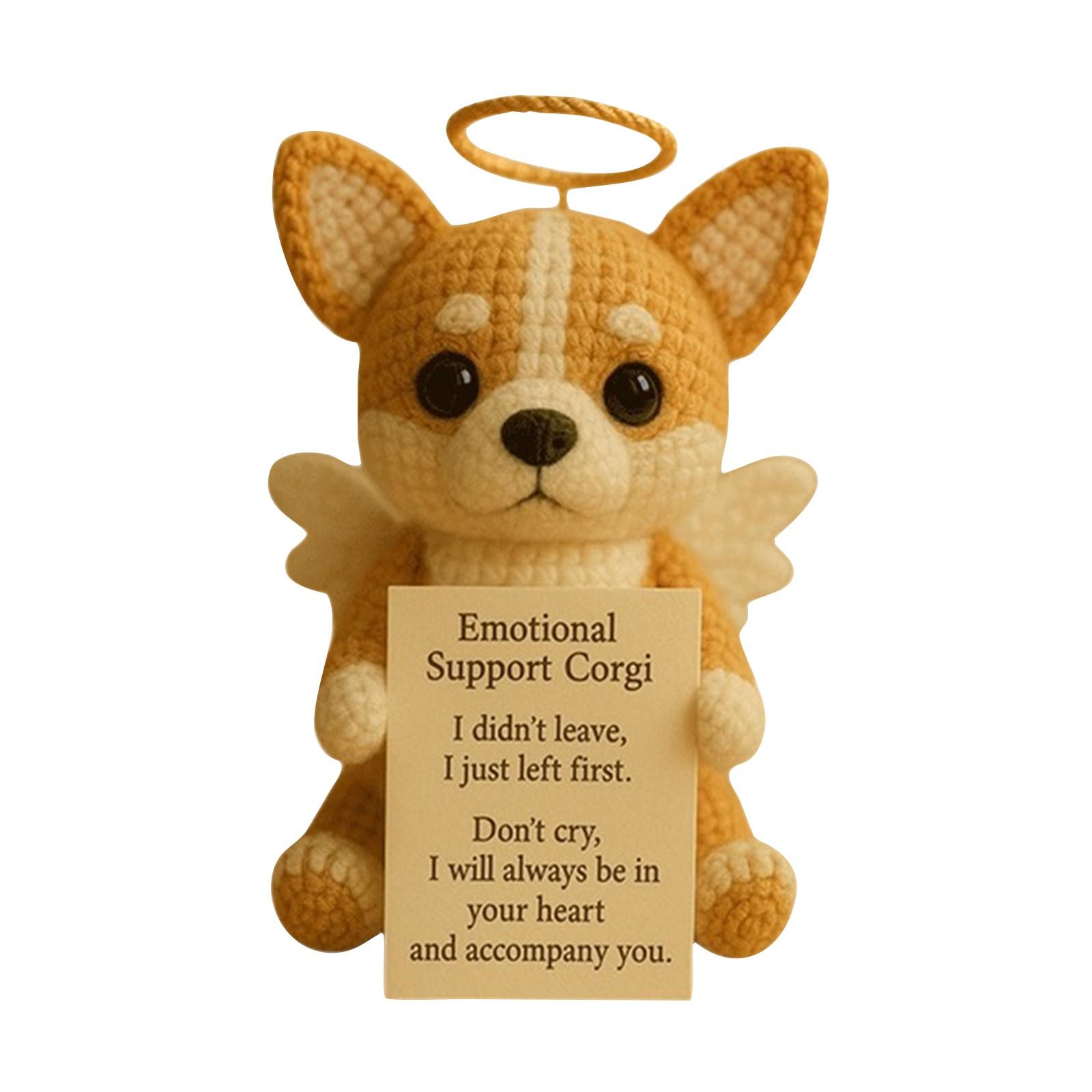 

Hand Knitted Dog Diy Cute Wool Doll, Hand Knitted Puppy Diy Woolen Doll, Positive Puppy Knitted Doll One Size