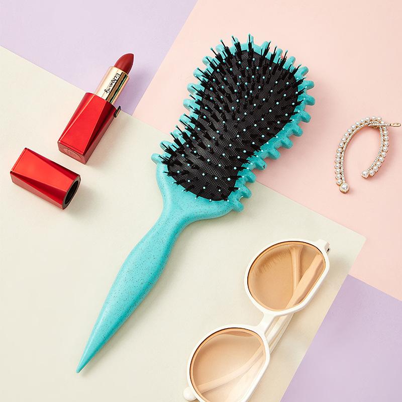 

Curly Hair Definition Brush Anti-Frizz Detangling Comb for Wet Hair Wrinkle Removal Styling Tool for Natural Curls зелёный