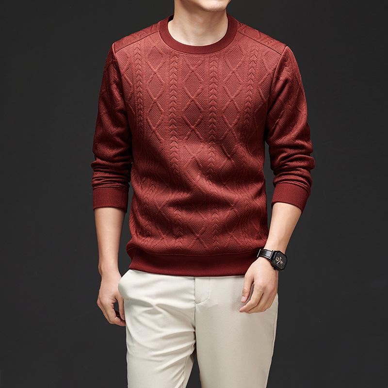 

Мужской жаккардовый флисовый свитшот с круглым вырезом, повседневный вязаный пуловер в стиле кэжуал на осень/зиму L