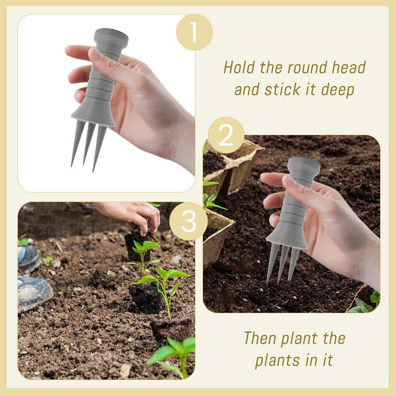3D Printed Soil Aerator Plant Digging Fork Manual Cultivator Tiller Weeding Tool For Plant Care Growth Support Garden Lawn Soil