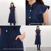 Veromoda 2025 Summer Ruffled Button Tencel-Blend Long Dress