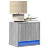 VidaXL Wall-mounted Bedside Tables with LED Lights 2 Pcs Sonoma Grey, Floating Bedside Table, Phone Holder, Table 852086