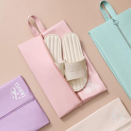 Travel Shoe Storage Bag Waterproof Dust-Proof Strong Zipper Luggage Shoe Organizer Multi-purpose Faux Leather Bag