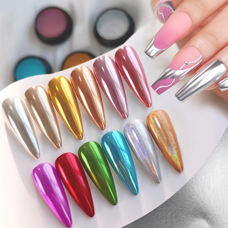 Nicole Diary Nail Art Solid Mirror Powder, Wassergewelltes Spiegelmehl, Aperture Laser Mirror Powder