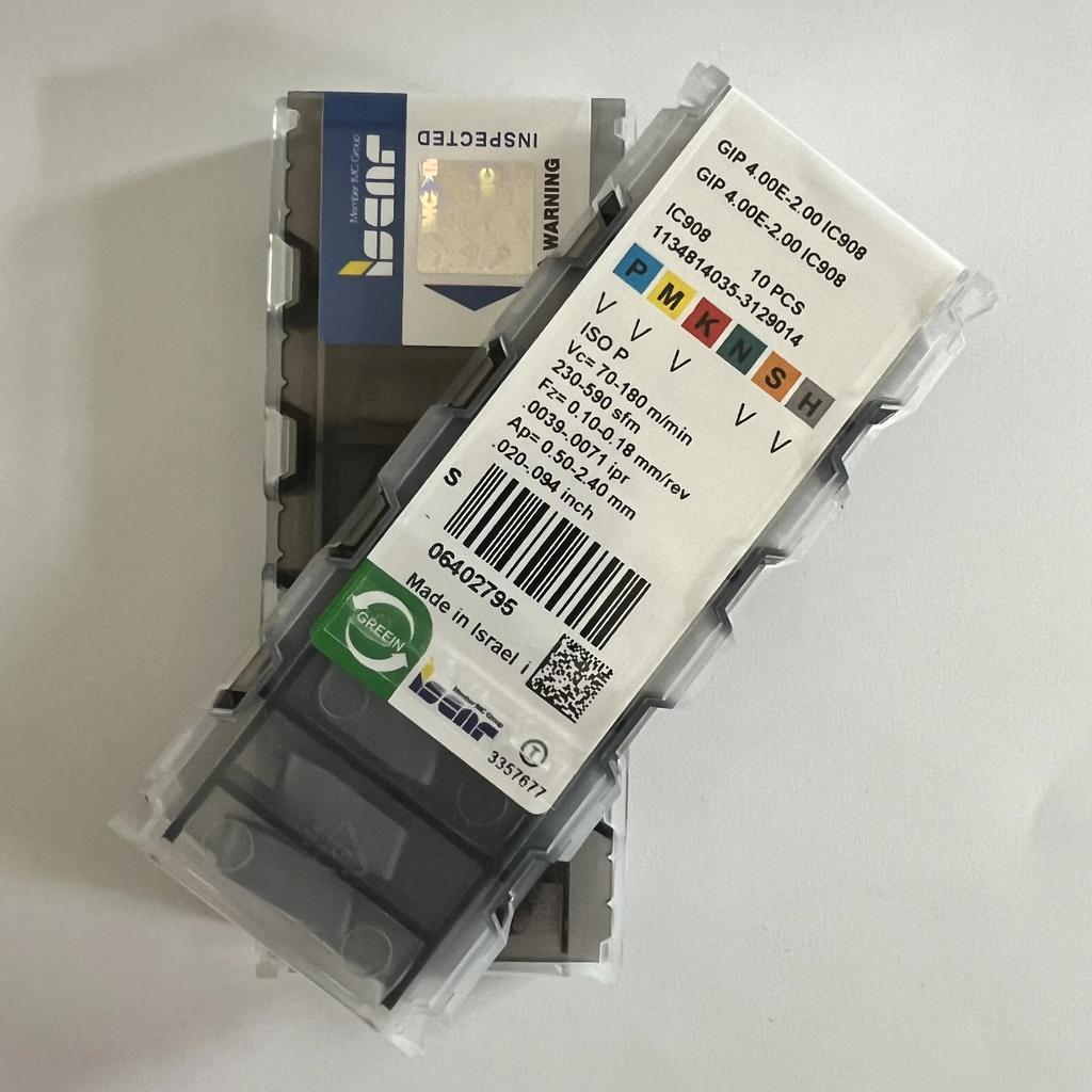 ISCAR / GIP4.00E-2.00 IC908   Industrial indexable carbide inserts 10 Pcs