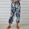 Women Linen Capri Pants Wide Leg Drawstring Cropped Pants