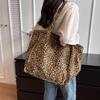 Leopard Tote Bags for Women Vintage Canvas Shoulder Bag Fashi Large Capacity Handbag For School Work Shopping