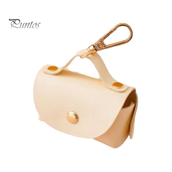 

Держатель для мешка для какашек для домашних животных, диспенсер для мешка для какашек из искусственной кожи, удобный портативный органайзер для мешков для мусора, органайзер для домашних животных бежевый