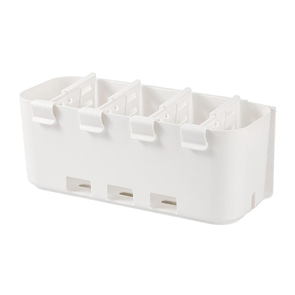 

Plastic Retractable Cabinet Shelf with Partition Storage Basket Kitchen Items Container 4 Grids