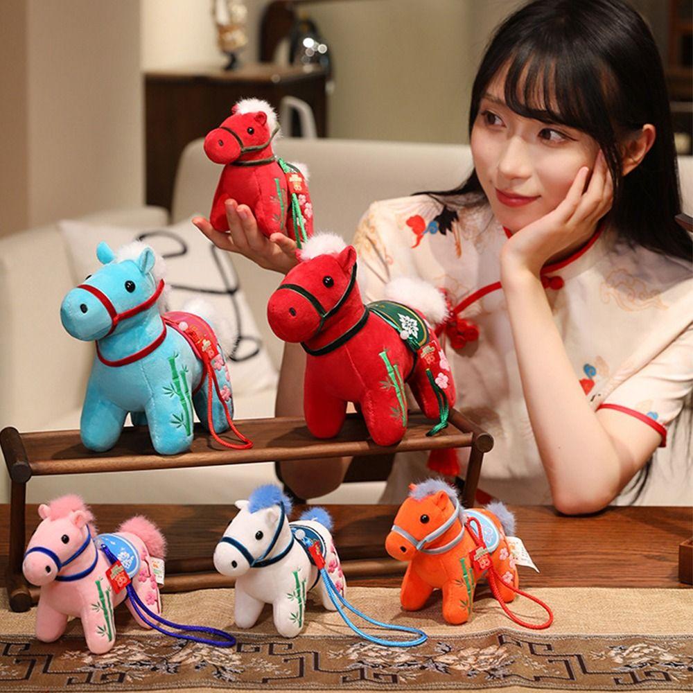 Kawaii Stuffed Animal Horse Soft Cartoon Steed Doll Funny Zodiac Pony Figurine  Chinese Zodiac