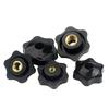 5PCS  Plum Hand Tighten Nuts Handle Thread Star Mechanical Black Thumb Nuts Clamping Knob Manual Nuts M4 M5 M6 M8 M10