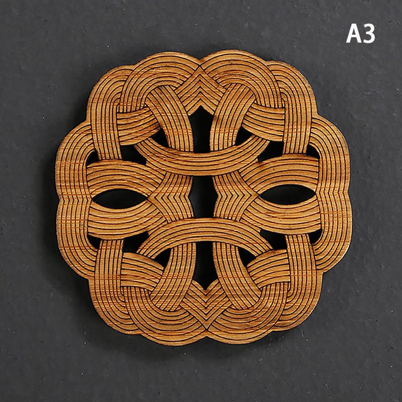 Kreatívne podložky pod nápoje s lotosovým kvetom Drevené okrúhle podložky pod poháre Podložka na stôl Podložka pod čajovú šálku Kávová šálka Prestieranie Domáca dekorácia Kuchynské doplnky A3