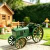 Garden Wind Spinner Kinetic Tractor Wind Sculpture with Rotating Wheels Outdoor Metal Windwill with Stake for Flower Bed Lawn Patio