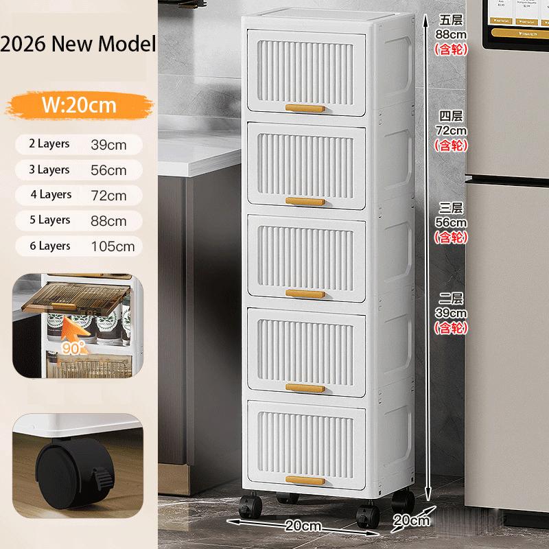 

20/30CM clamshell type sundries storage finishing rack bathroom storage rack kitchen seasoning storage cabinet snack cabinet 2 layers 20cm белый