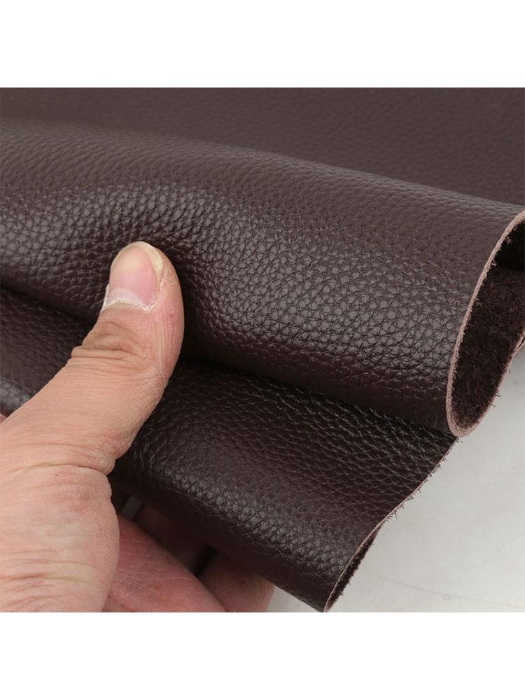 

Genuine leather, top layer cowhide, 1.5mm thick dark brown lychee pattern sofa head, car seat, handmade DIY leather bag 21x14cm коричневый
