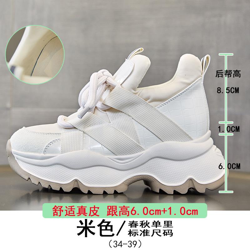 Daddy Shoes Girl 2025 Autumn New Sports and Casual Shoes Muffin Platform Versatile Small Inner Height Increasing Women's Shoes