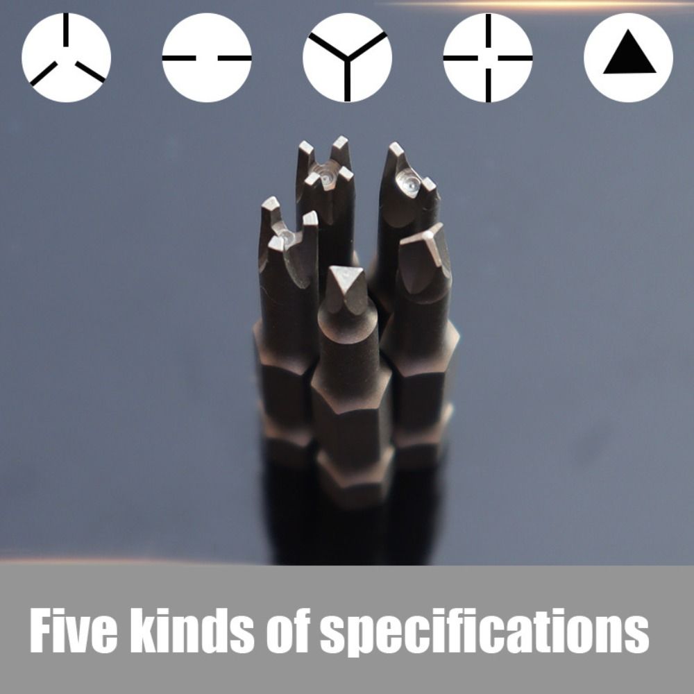 7/13Pcs Y-Type Three Points Screwdriver Bit U-shaped Internal Cross Socket  Woodworking