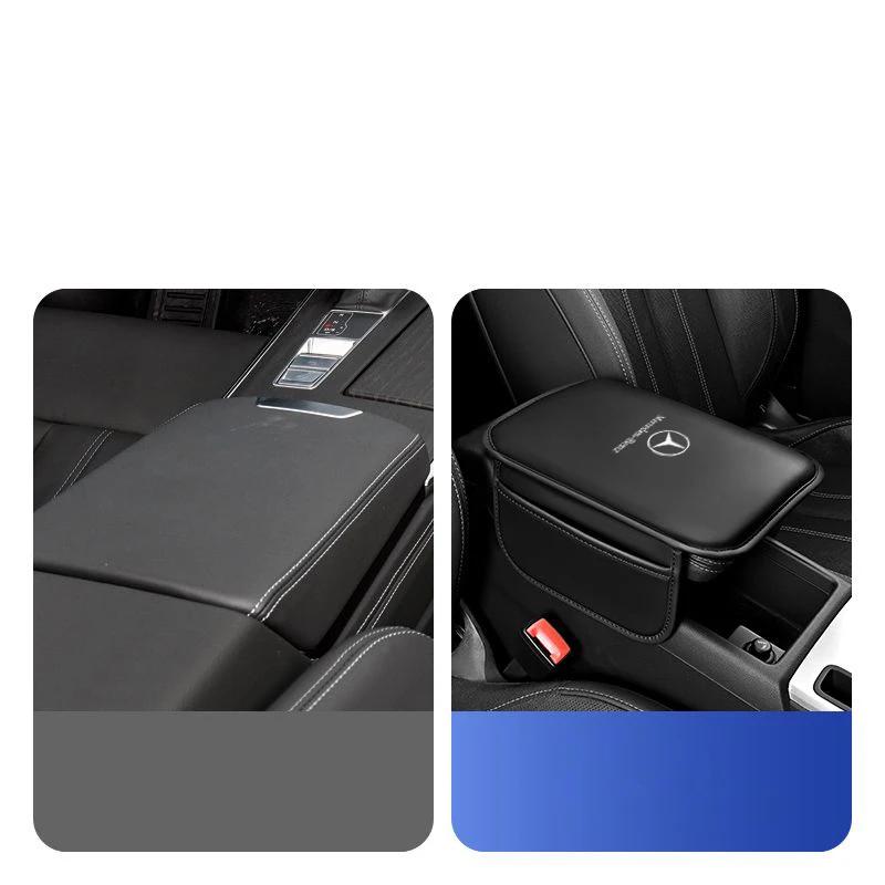 AABIE1 Car Armrest Box Pad Leather Auto Armrest Mat Car Accessories for Mercedes Benz B/C/E/S Class A Class C200L GLC GLK New CLA