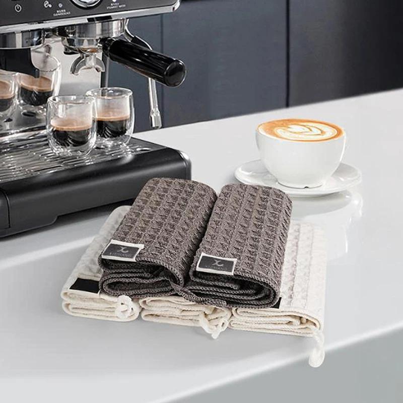 1/2/4Pcs Coffee Bar Cleaning Towels Super Absorbent Microfiber Cleaning Cloth Towel Home Barista Coffee Machine Cleaner MB001