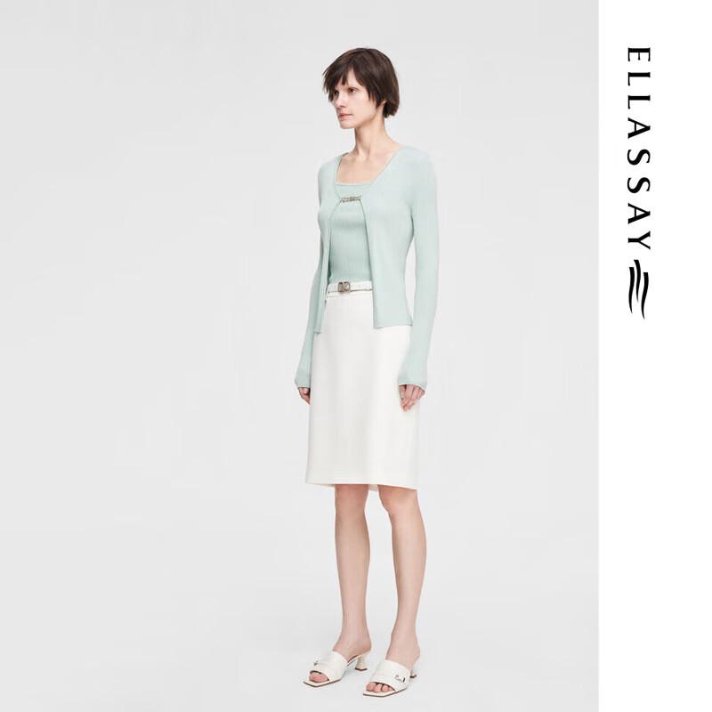 ELLASSAY Spring High-Waist Slit Midi Skirt