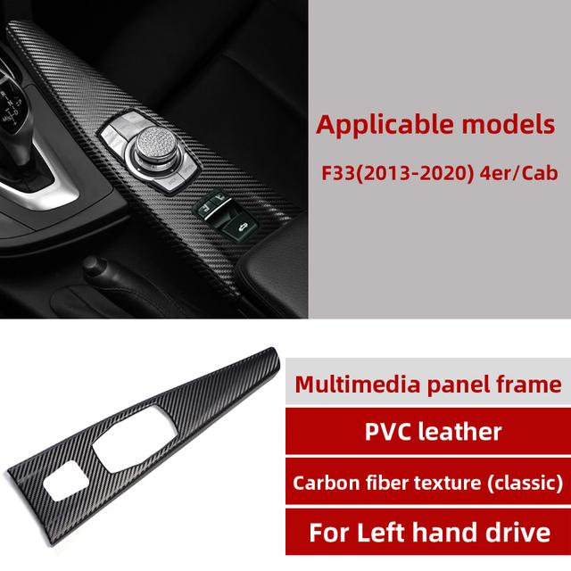 Carbon Fiber PVC Center Console Multimedia Knob Panel Trim Cover For BMW F30 F31 F32 F33 F34 F35 F36 Car Interior Accessories