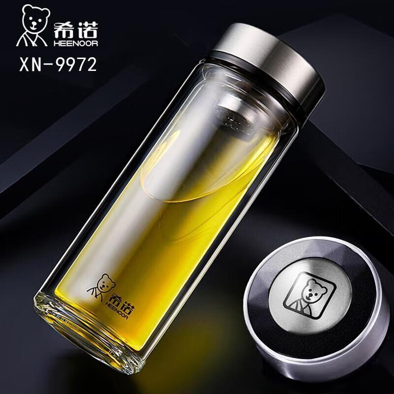 HEENOOR Transparent Double-Layer Glass Cup