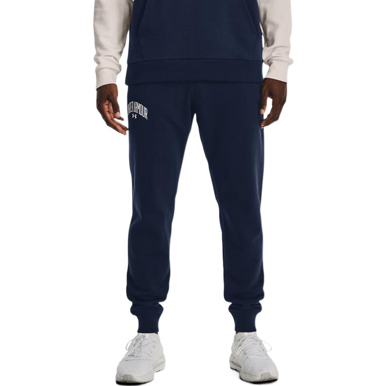 Under Armour Solid Color Letter Print Drawstring Sports Pants Men Bottoms Blue 1373374-408