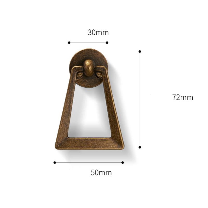 1pc Retro diamond rings wardrobe drawer single hole dark invisible door handle zinc alloy Nordic log wind