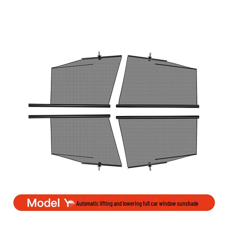 Liftable Sunshade Umbrella for Tesla Model Y/3 Refresh Side Windows - Interior Accessory