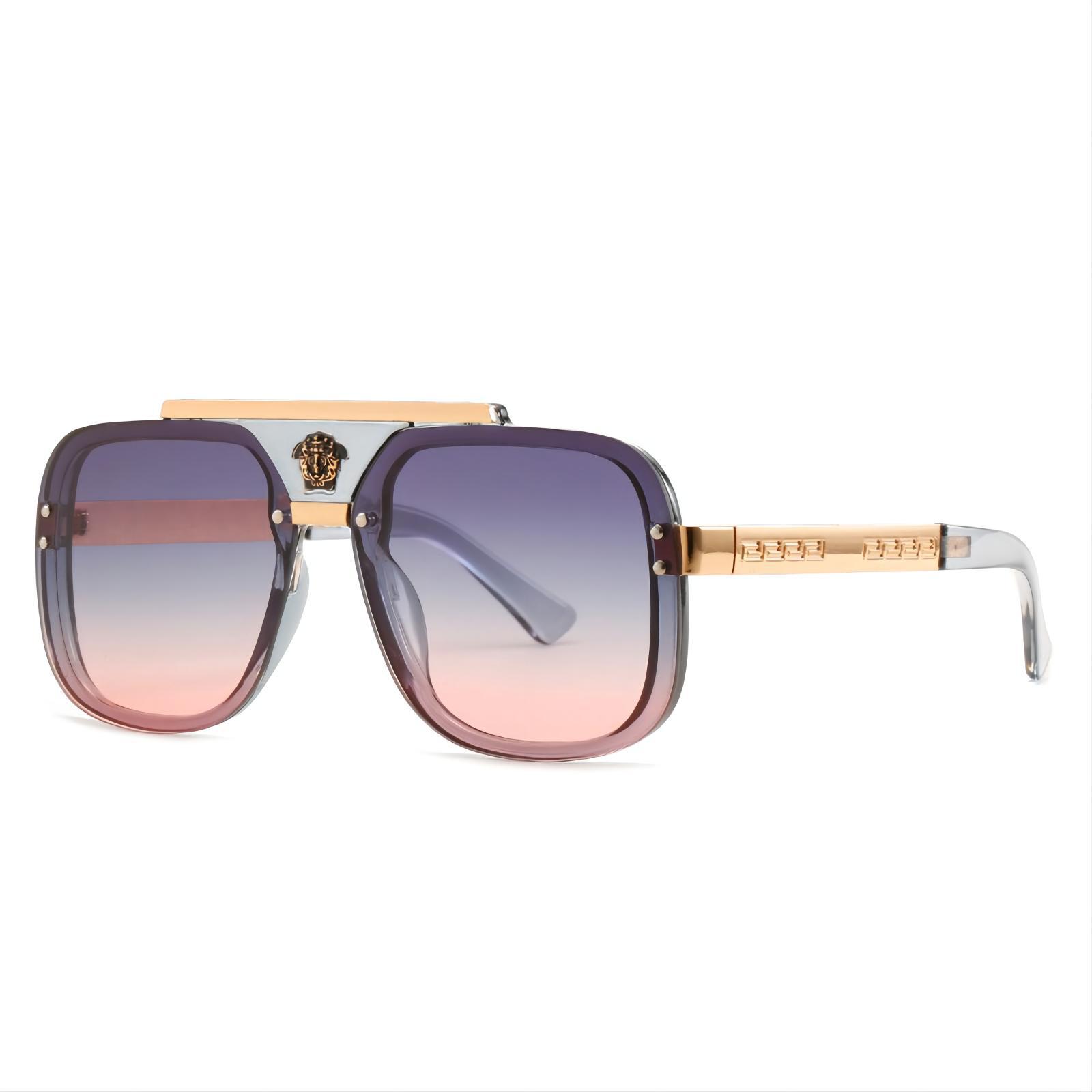 

Женские металлические декоративные модные солнцезащитные очки, трансграничные мужские ретро-солнцезащитные очки, высокое качество, крутые пляжные путешествия розовый/синий