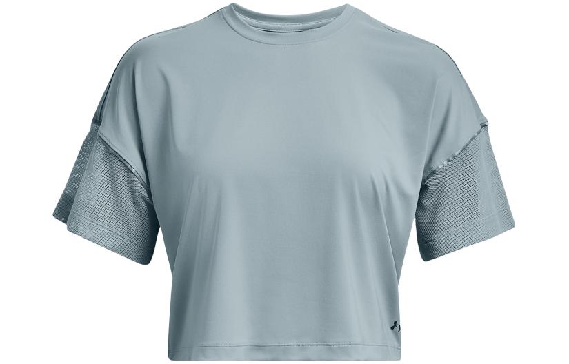 Under Armour Crop Tops Women s Gray Crew Neck Thin 1377069-465 L