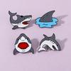 Funny Fierce Shark Design Enamel Brooches Cute Marine Animal Metal Pins For Bag Backpack Dress Badge